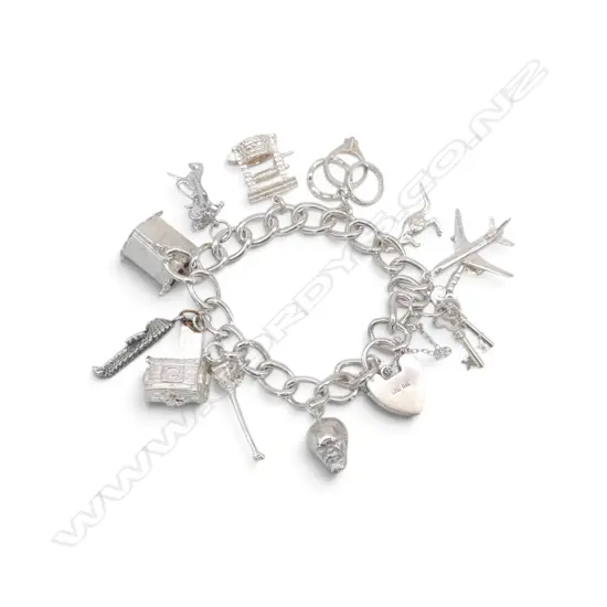 .925 SILVER CHARM BRACELET 64.45gms