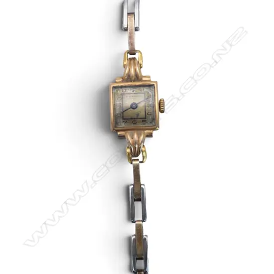 ANTIQUE LADIES WRISTWATCH w. 18ct GOLD CASE 