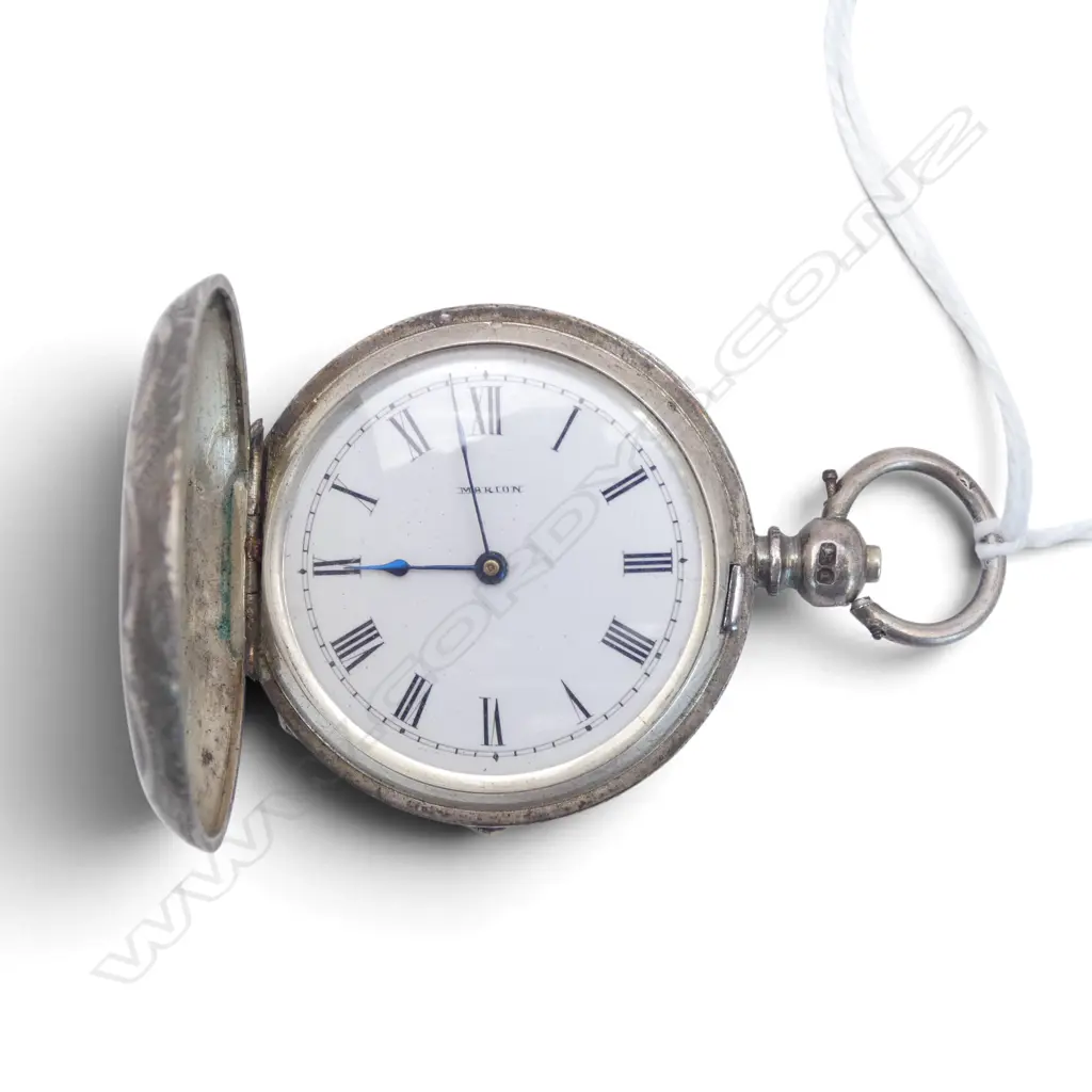 CHESTER 1882 SILVER HUNTER POCKET WATCH mid size glass loose Image 1++