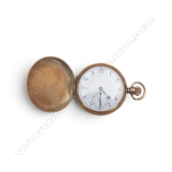 9CT full hunter POCKET WATCH early 20thC. Running. 98gms