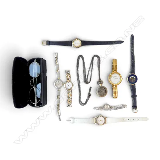 ASST. WRISTWATCHES & PR VINTAGE SPECTACLES 
