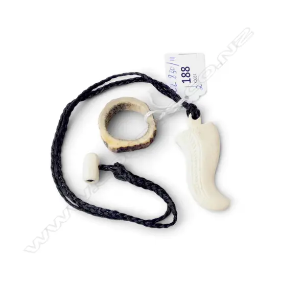 Bone Carved Rei Niho necklace & Men’s Deer Antler Ring