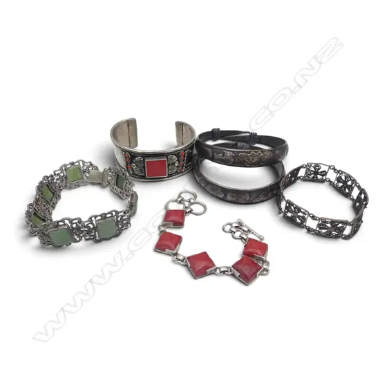 6 ASST BRACELETS [SOME SILVER]