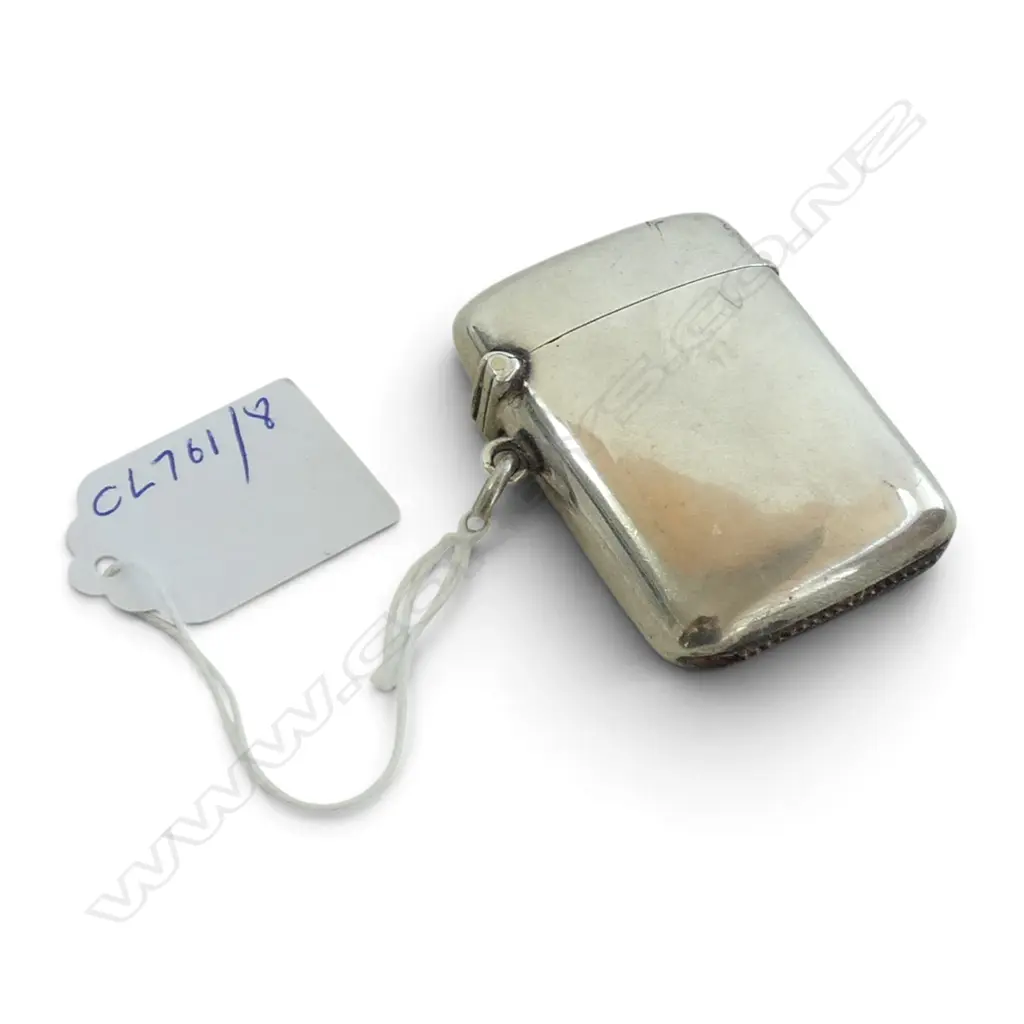 Stg Silver Plain Vesta, Birmingham 1914, 43.6gms, L.55mm Image 1++