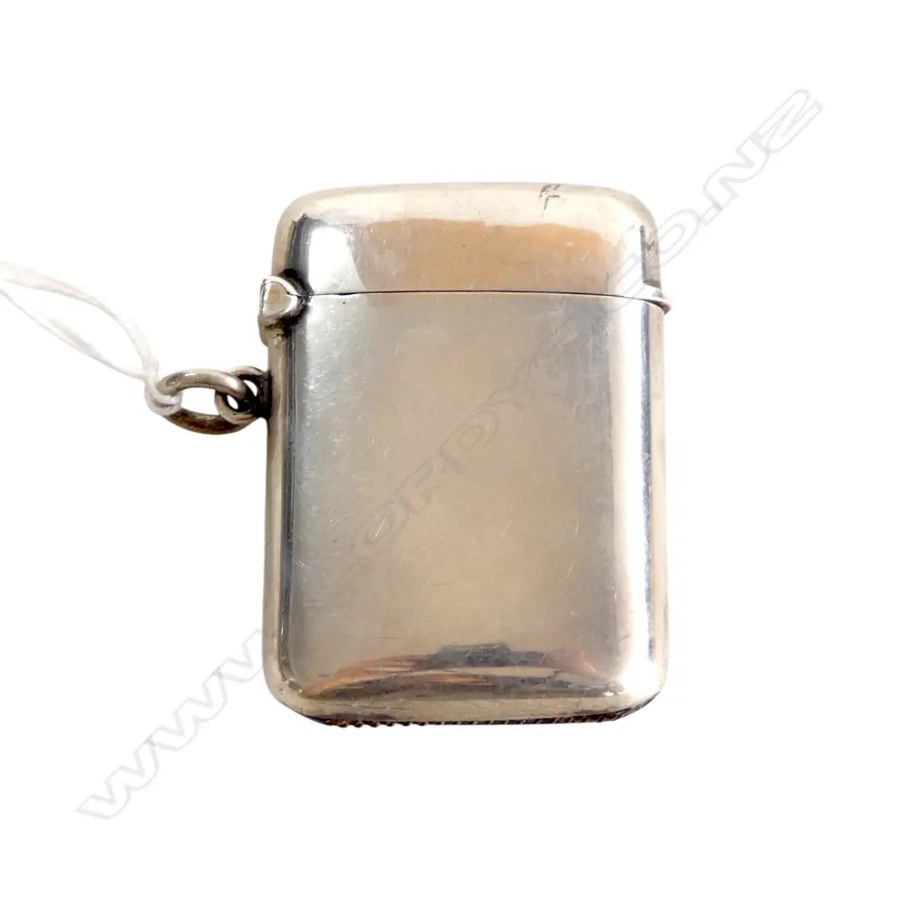 Stg Silver Plain Vesta, Birmingham 1914, 43.6gms, L.55mm Image 1++