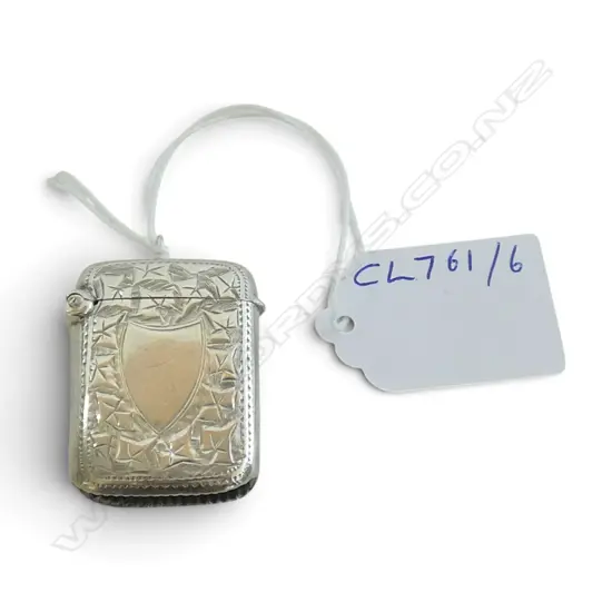 Edwardian Birmingham 1910 Silver Engraved Vesta, 15gms, L.35mm