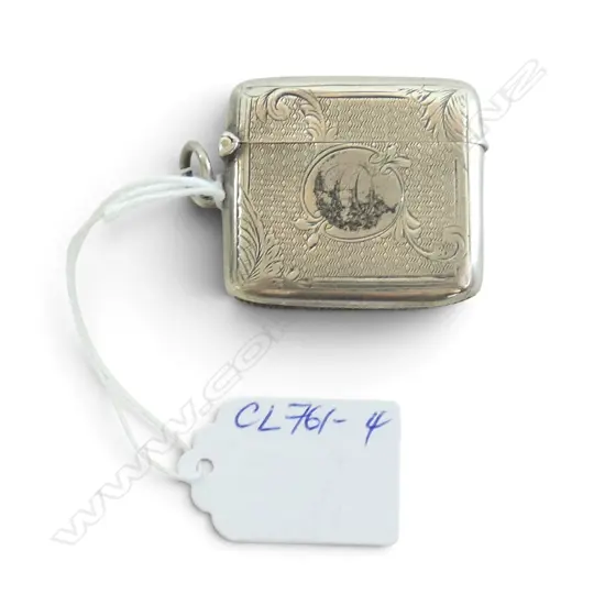 Victorian Birmingham 1896 silver engraved vesta 28gms