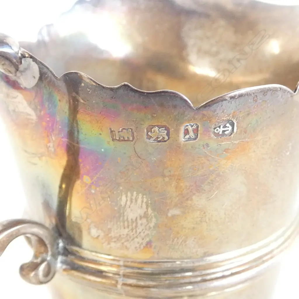 Birmingham 1897 silver tripod cream jug. Lion's head leg mounts. 121gms Image 1++
