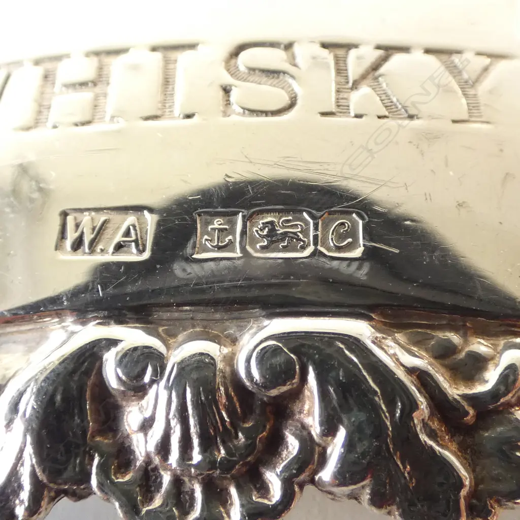 3 STG SILVER DECANTER LABELS; WHSIKEY, GIN & BRANDY, 38gms Image 1++