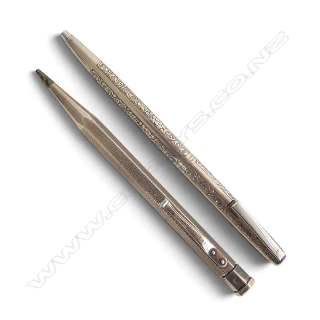 S/SILVER SHEAFER PEN  & S/SILVER PROPELLING PENCIL TOTAL WEIGHT 39.7GMS Image 1++