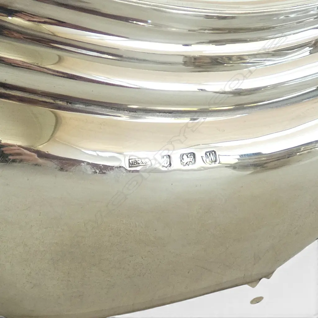 4 PCE STG SILVER TEASET BIRMINGHAM 1921, GILT INTERIOR TO JUG & BOWL, 1708gms Image 1++