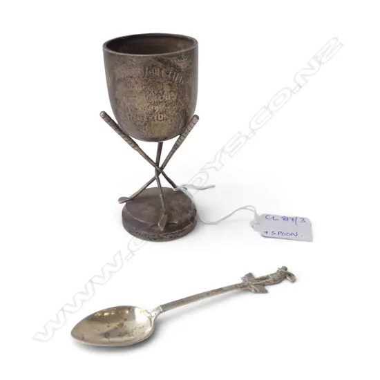 STG SILVER GOLF TROPHY CUP & SPOON 73gms