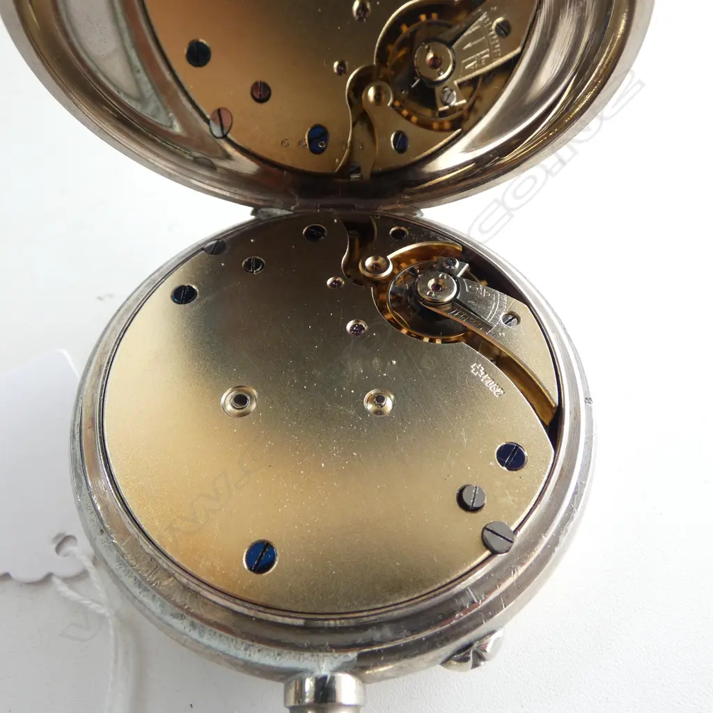 LG POCKET WATCH 70mm dia IN STG SILVER TRAVEL CASE, EDINBURGH 1900 115x105mm 81gms Image 1++