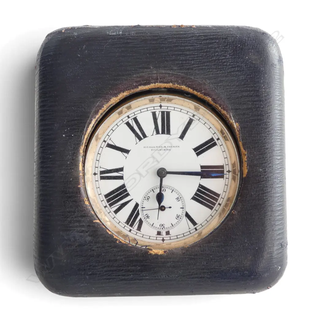 LG POCKET WATCH 70mm dia IN STG SILVER TRAVEL CASE, EDINBURGH 1900 115x105mm 81gms Image 1++