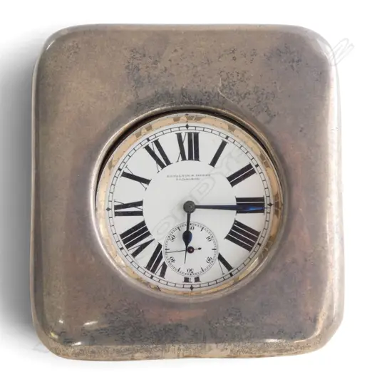 LG POCKET WATCH 70mm dia IN STG SILVER TRAVEL CASE, EDINBURGH 1900 115x105mm 81gms