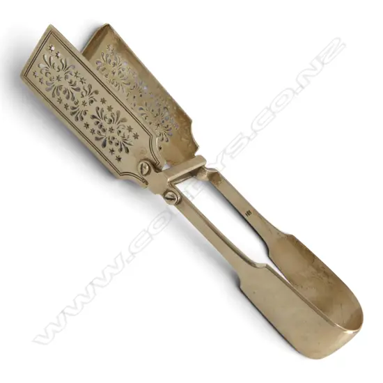 VICTORIAN PR STG SILVER ASPARAGUS TONGS, LONDON 1838, 235gms