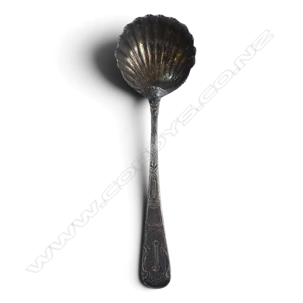 STG SILVER LADLE, GEORGE SMITH, LONDON 1798 L.185mm 57gms Image 1++
