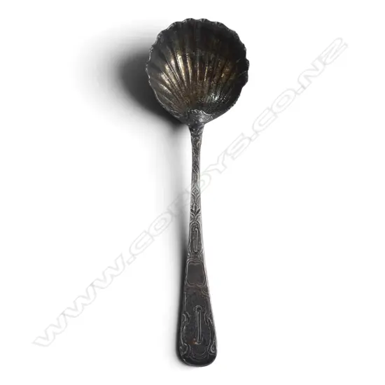STG SILVER LADLE, GEORGE SMITH, LONDON 1798 L.185mm 57gms