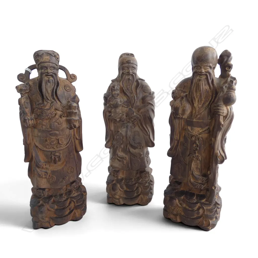 3 AGARWOOD ORIENTAL WISEMEN H.190mm Image 1++