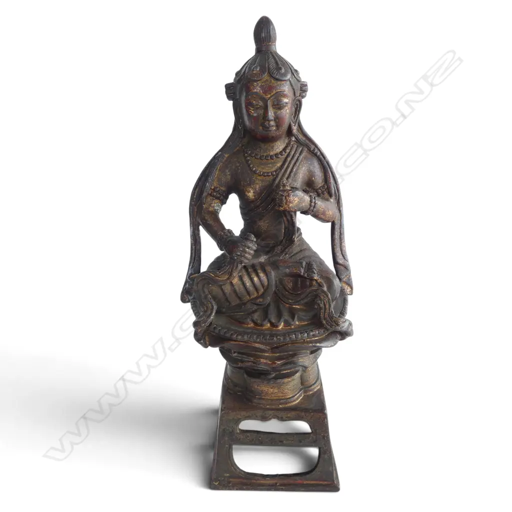 ORIENTAL GILT METAL FIGURE H.240mm Image 1++