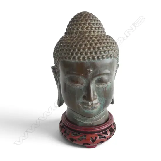 METAL BUDDHA HEAD H.200mm + STAND