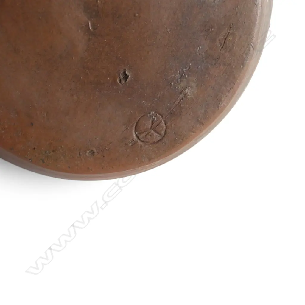 19thC JAPANESE BIZEN WARE SAKE BOTTLE w Hotei Buddha in relief, maker's mark to side, H.200mm Image 1++