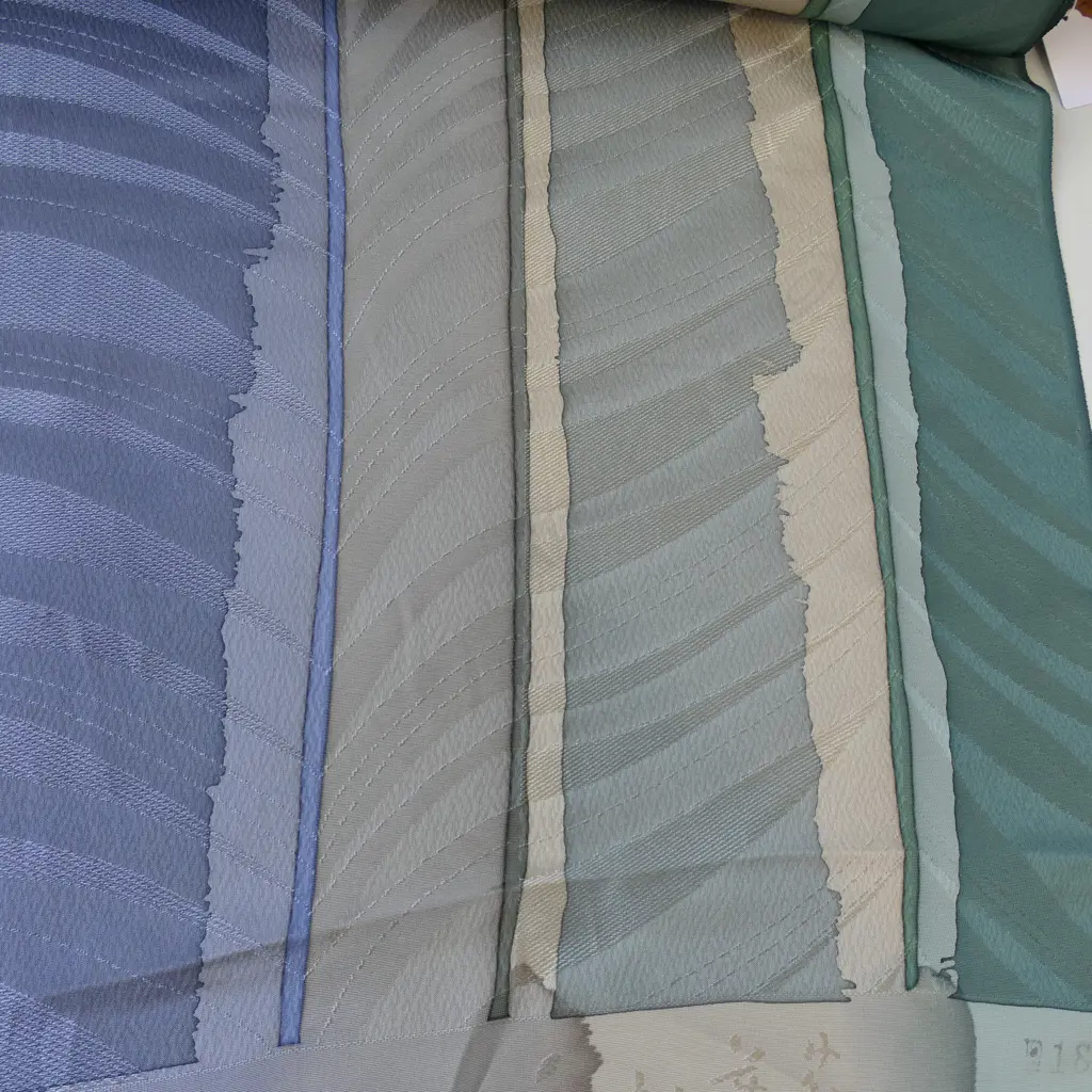 Unused 1980's NISHIJIN TEXTILE (Kyoto) JAPANESE SILK ROLL. L.12m. W.360mm. New old stock Image 1++