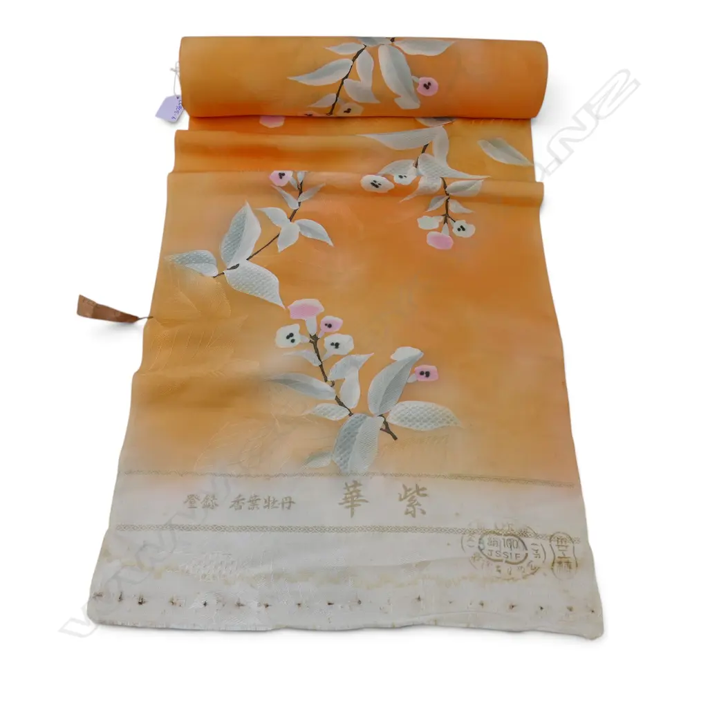 Unused 1980's NISHIJIN TEXTILE (Kyoto) JAPANESE SILK ROLL. L.12m. W.360mm. New old stock Image 1++