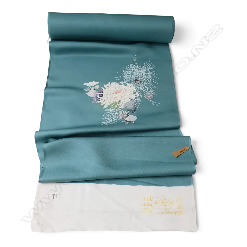 Unused 1980's NISHIJIN TEXTILE (Kyoto) JAPANESE SILK ROLL. L.12m. W.360mm. New old stock Image 1++