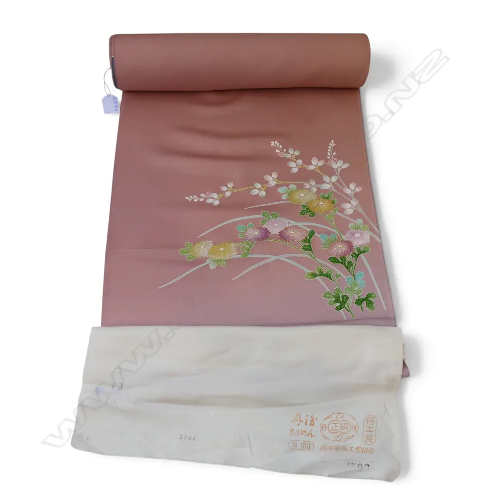 Unused 1980's NISHIJIN TEXTILE (Kyoto) JAPANESE SILK ROLL. L.12m. W.360mm. New old stock Image 1++