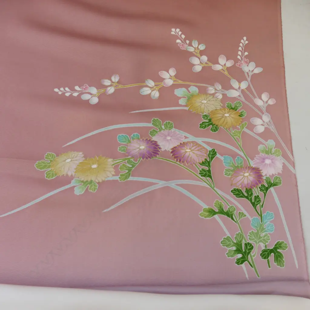 Unused 1980's NISHIJIN TEXTILE (Kyoto) JAPANESE SILK ROLL. L.12m. W.360mm. New old stock Image 1++