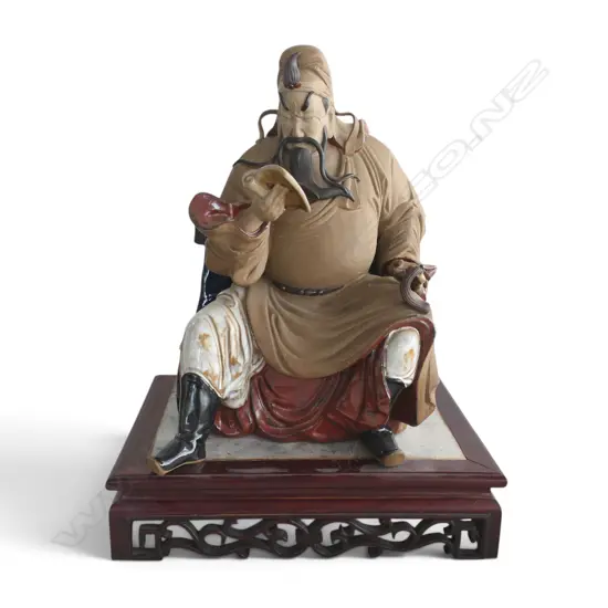 ORIENTAL FIGURINE ON STAND 335x235x420mm
