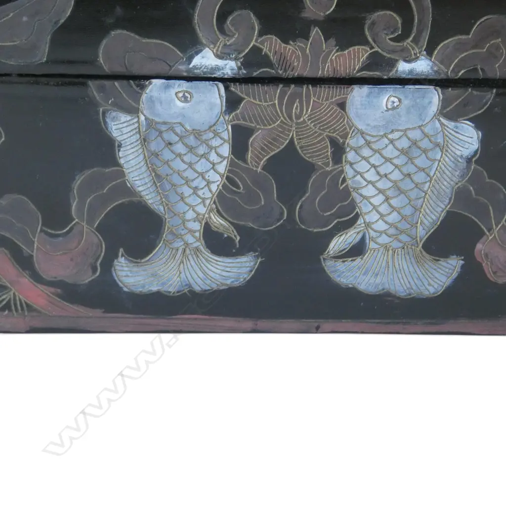 CHINESE LACQUER BOX 265x265x90mm Image 1++