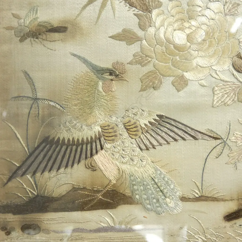 FRAMED CHINESE EMBROIDERY 445x360mm Image 1++