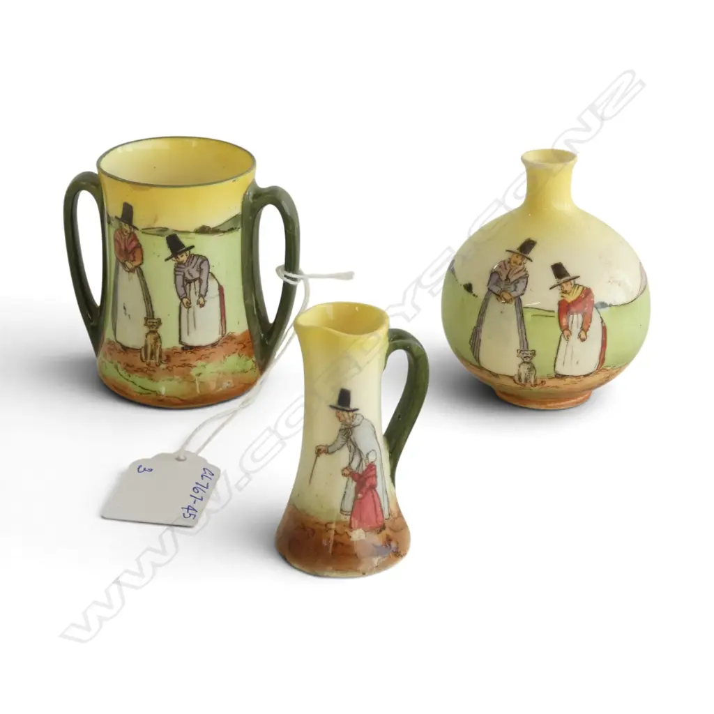 3 ROYAL DOULTON MINIATURES 'WELSH LADIES', H.55/65mm  Image 1++