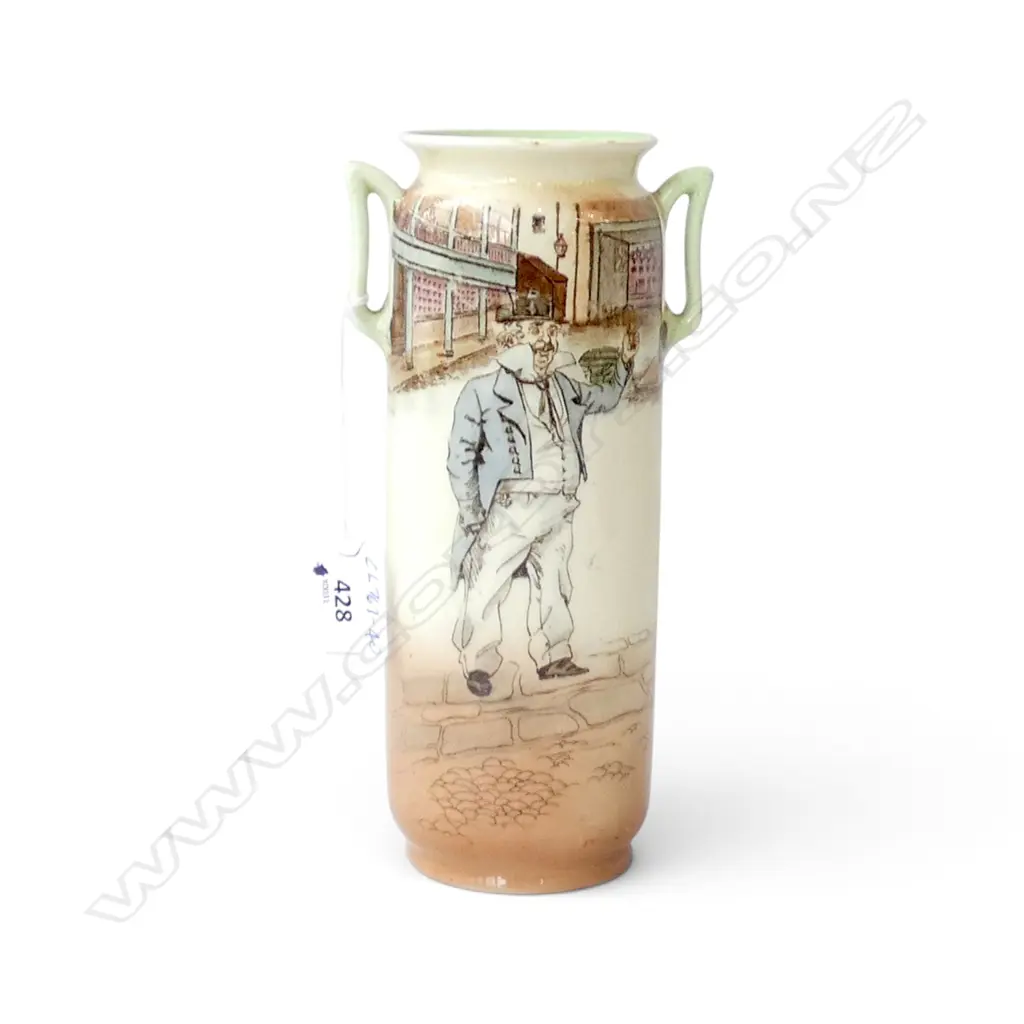 TALL ROYAL DOULTON DICKENS WARE VASE, H.215mm Image 1++