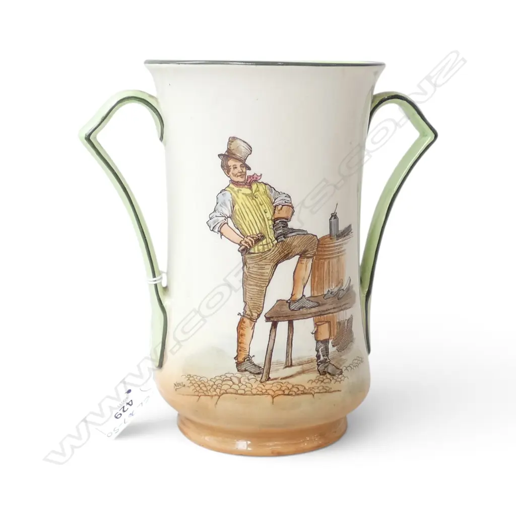 LRG ROYAL DOULTON DICKENS WARE VASE w uncommon scene, H.180mm Image 1++