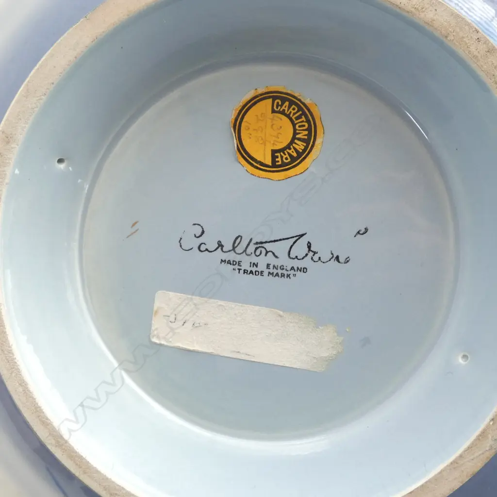 LARGE CARLTON WARE ‘VIOLETS’ PATTERN HAND ENAMELLED BOWL, Dia.260mm, H.125mm Image 1++