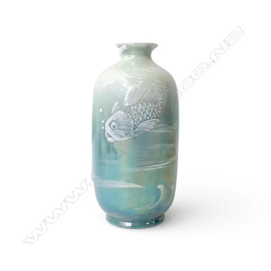 SHELLEY HAND-PAINTED FISH VASE by WALTER SLATER