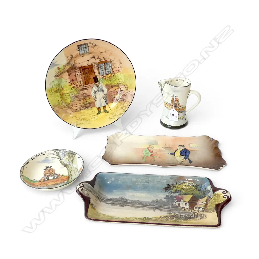 5 ROYAL DOULTON PIECES: 2 Gallant Fishers + Captain Cuttle dish + Gaffers plate etc Image 1++