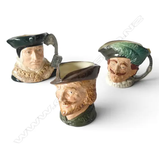 3 ROYAL DOULTON TOBY JUGS; ROBIN HOOD, SIR THOMAS MORE, THE CAVALIER H.180mm