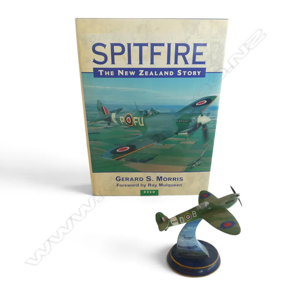 Book 'Spitfire The New Zealand Story' 1st Ed Reed, & The Bradford Exchange Spitfire Model on Stand, H.100mm Image 1++