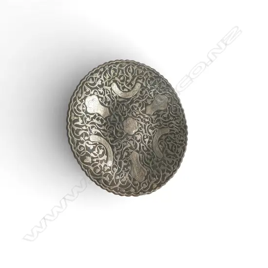 SILVER ON COPPER ISLAMIC DISH Dia.200mm