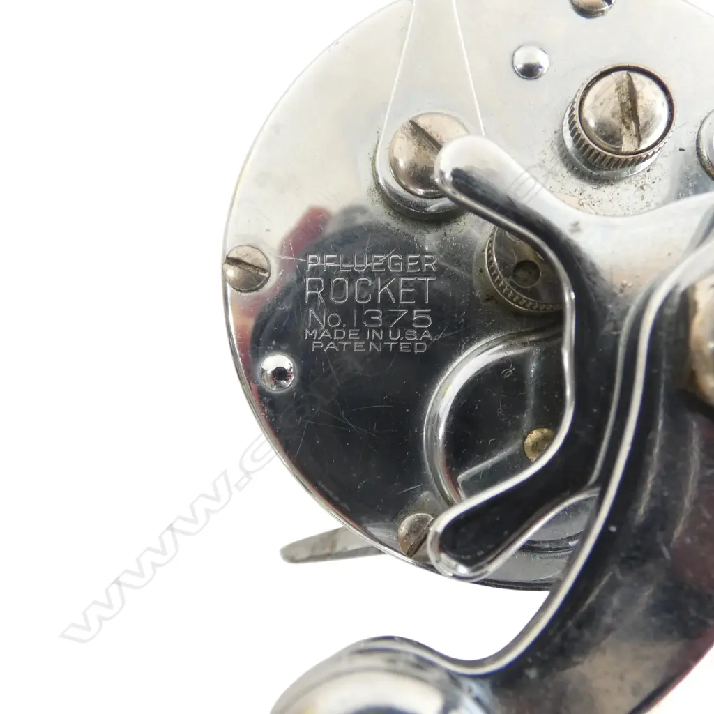 UAS PERRINE MFG FREE STRIPPING REEL & A P FLUEGUR ROCKET FISHING REEL  Image 1++