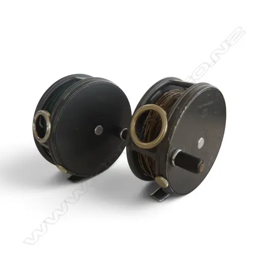 2 VINTAGE HARDY PERFECT FRESHWATER FISHING REELS DIA90MM