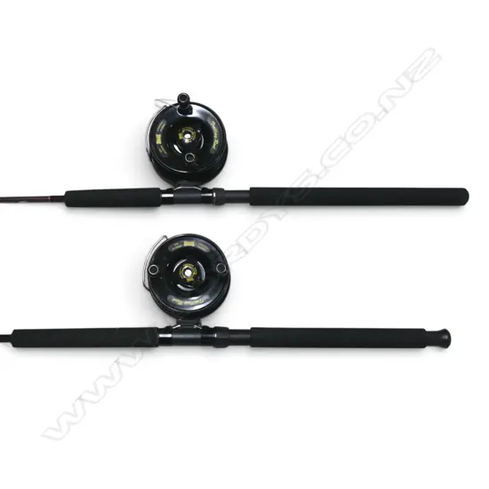 2 RODD & REEL SETS ALVIE TROLLING REELS MODEL 456