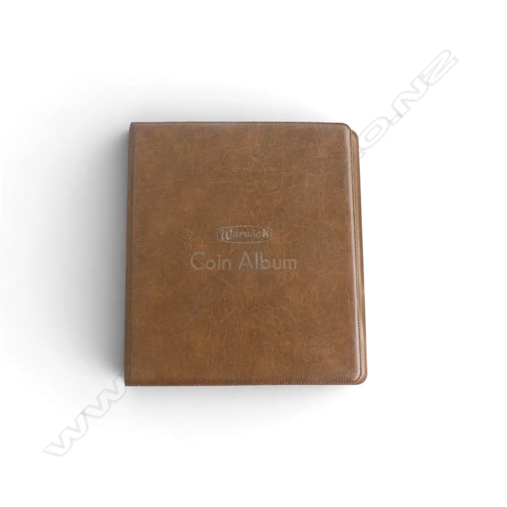 ALBUM OF N.Z. & WORLD COINS Incl. N.Z. .500 SILVER 1943 HALF CROWN etc Image 1++