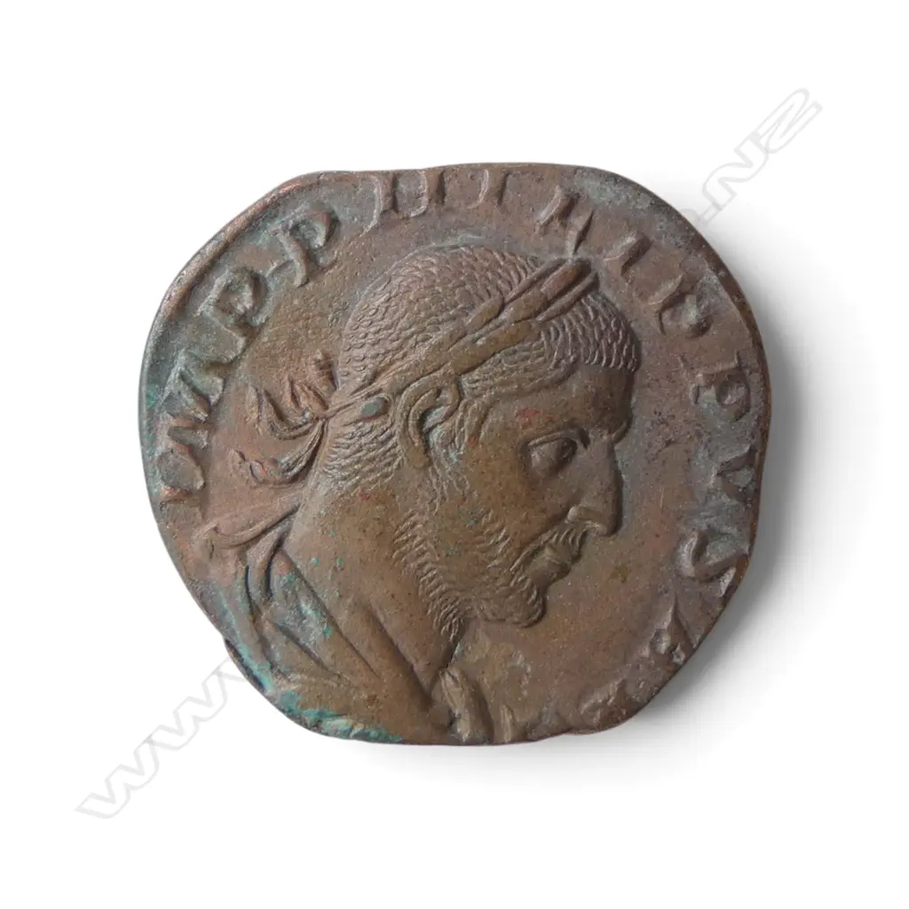 PHILIP I SESTERTIUS ROMAN COIN in Spink & Son Ltd paper pouch Image 1++