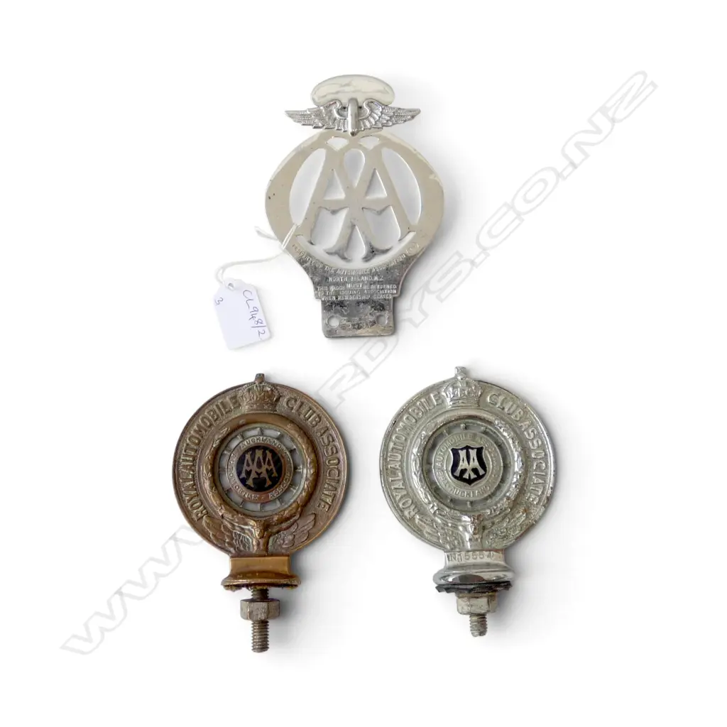 3 AUTOMOBILE ASSOCIATION CAR BADGES H.140mm Image 1++