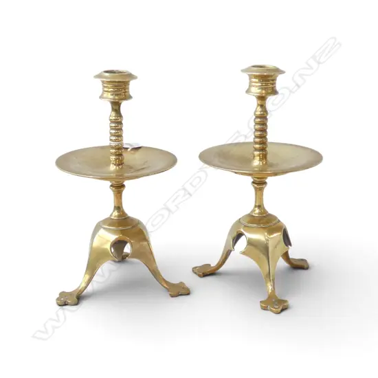 PR ARTS & CRAFTS BRASS CANDLESTICKS H.215mm